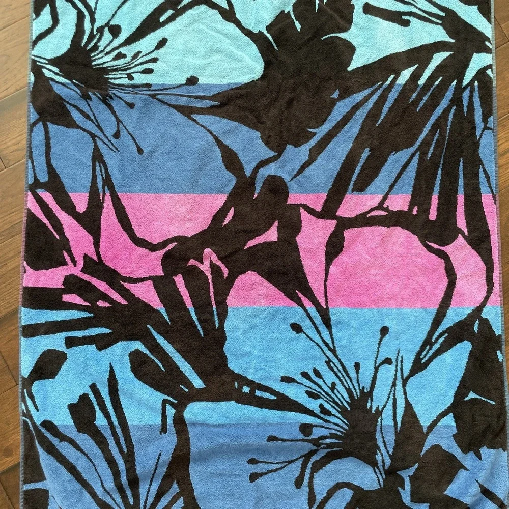 Resort Living Beach Towel Cotton Heavyweight 36X68 Pink Blue Black